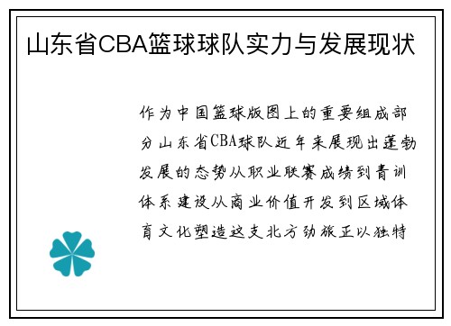 山东省CBA篮球球队实力与发展现状